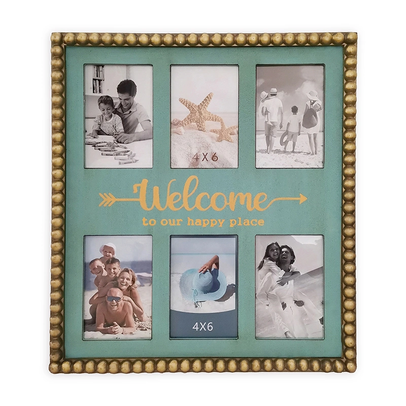 Wooden Photo Frame with 6 Photos in Size 4X6", MDF Picture Frame with Bead Line Decoration, Promotional Photo Frame